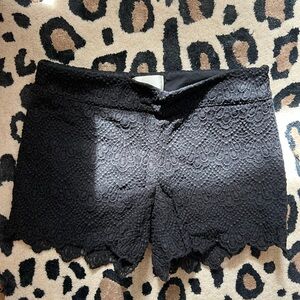 Black crochet mini shorts